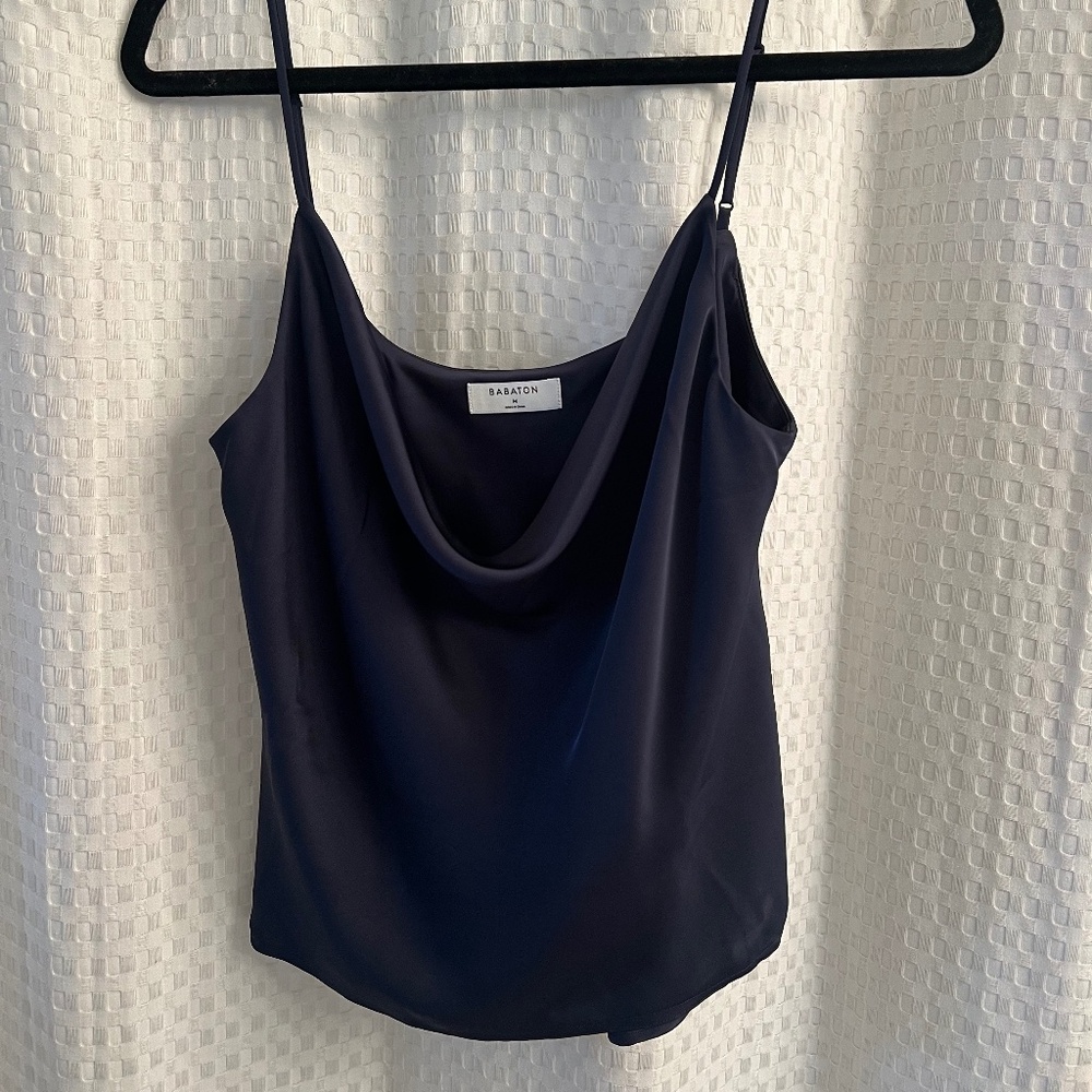 Babaton satin cowl neck blouse